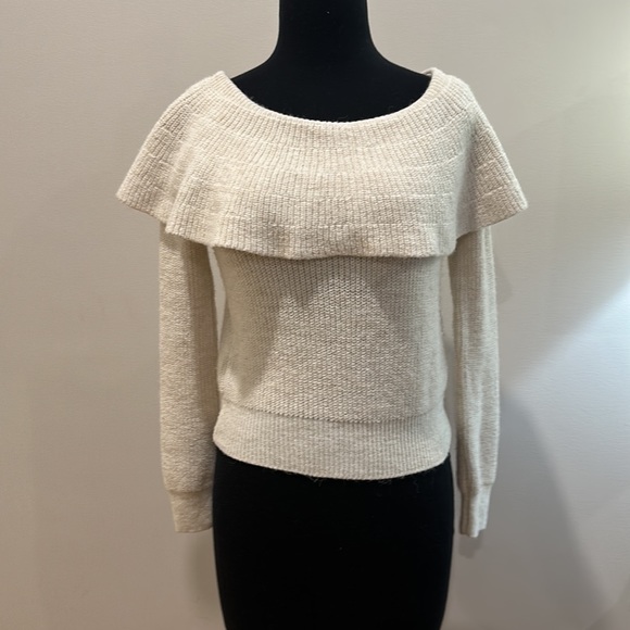 Ivory Kimchi Blue Sweater with Ruffle Collar - Picture 9 of 11